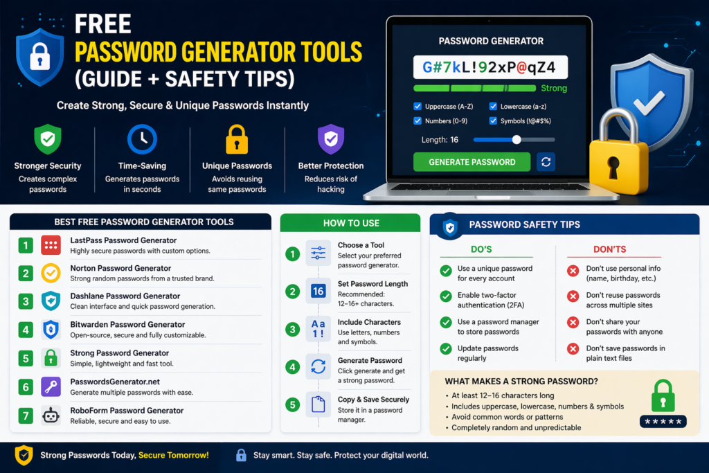 Free Password Generator Tools (Guide + Safety Tips)